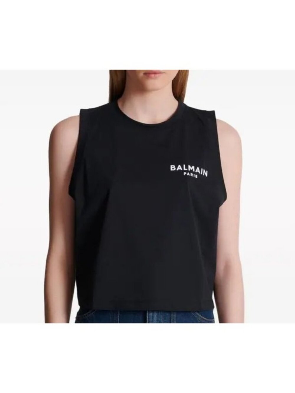 Balmain Brand New  Logo-flocked top Size L NEW WITH TAGS!